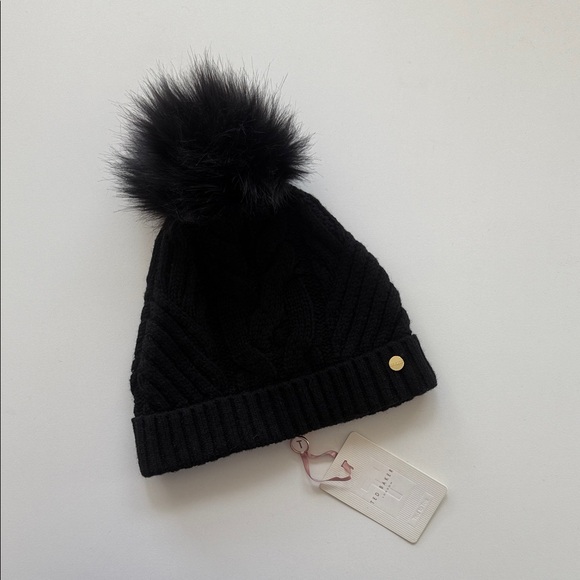 Black Pom-Pom Beanie - Picture 2 of 3